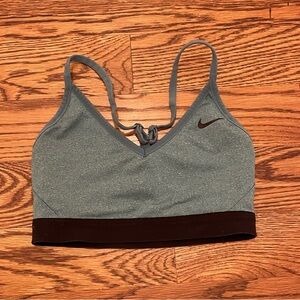 Nike racerback sports bra, grey/blue, size small, good condition